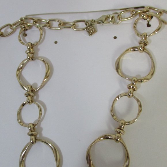 Banana Republic Gold and Silver Rattan Link Necklace NWT 45 each Set of 2 - Picture 10 of 14
